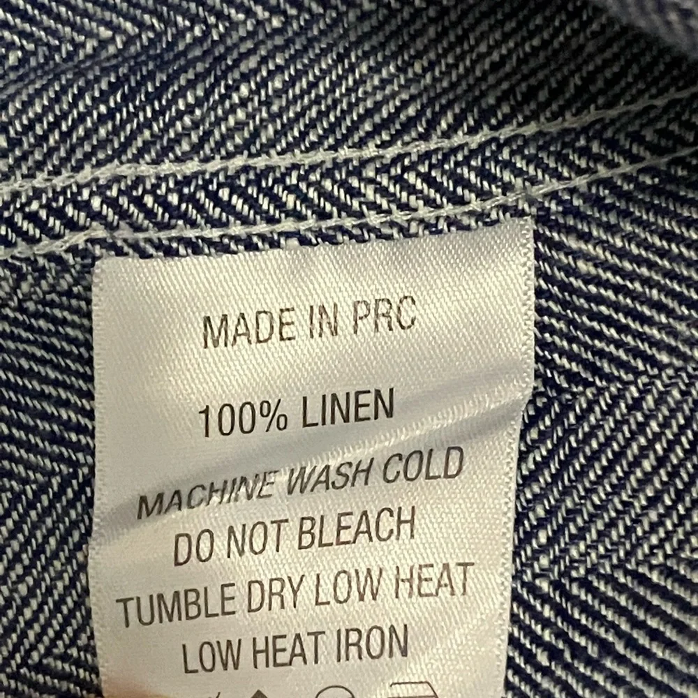 NWT 🇫🇷 Les Canebiers Men’s Linen Chevron Shirt - Picture 7 of 9